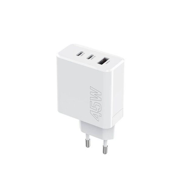 Maxlife MXTC-07 45ACC PD QC charger 2x USB-C 1x USB 45W White